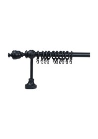 Resim Antrasit Efil Demonte Başlıklı Ahşap Rustik Perde Askısı - Raysız - 150 Cm 