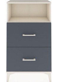 Resim Arges Komodin Tek Raflı 2 Çekmeceli 60x30x106 Aytaşı-antrasit Aytaşı 