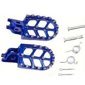 Resim Pazly 2 Adet Dayanıklı Off-road Motosiklet Bisiklet Modifikasyon Pedalları Cnc Alüminyum Alaşım Blue Ön Stepne Yüksek Kalit 