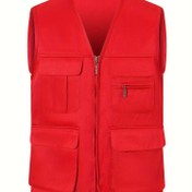 Resim Solid Breathable Erkeklerin Çok Cep Fermuarlı Yelek Ceketi, Açık Hava Balıkçılığı Yürüyüşü Için Erkeklerin Rahat Yelek Dış Giyim 
