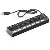 Resim Dark Connect Master Usb272 7 Port On/Off Düğmeli Usb Çoklayıcı 