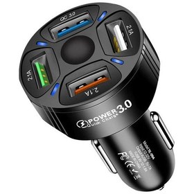 Resim Usb Araç Şarj 7a 4 Port Usb-a Araç Adaptörü Hızlı Hızlı Yüksek Hızlı Şarj Qc3.0 Black ' Beyaz 