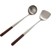 Resim Sagrado Wok Spatula ve Pota Alet Seti, Wok Için 17 Inç Spatula, Paslanmaz Çelik Wok Spatula (Yurt Dışından) 