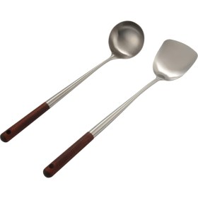 Resim Sagrado Wok Spatula ve Pota Alet Seti, Wok Için 17 Inç Spatula, Paslanmaz Çelik Wok Spatula (Yurt Dışından) 