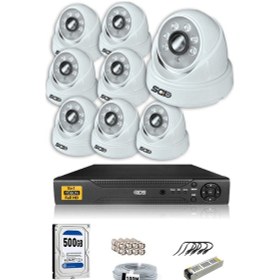 Resim IDS D-2028HD-SET8-500 8 Kameralı 1080P Full HD 5 MP Sony Lensli Kamera Seti - 2028 