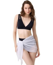 Resim Cottonhill Beyaz Transparan Tül Pareo Beyaz 