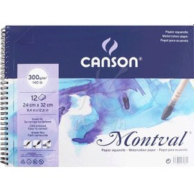 Resim Canson Montval Spiralli Sulu Boya Blok 300G 12 Yaprak 24X32 Cm N11.4962 