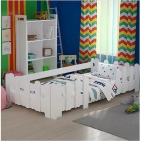 Resim Tulip Life Montessori Karyola Beyaz (90 x 190 Cm) Yatak Uyumlu Çocuk Yatağı 204 