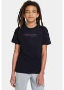 Resim Cyberpunk Baskılı Unisex Çocuk Siyah Tshirt 