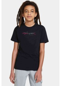 Resim Cyberpunk Baskılı Unisex Çocuk Siyah Tshirt 