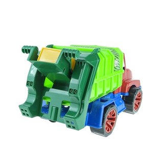 Resim Oyuncak Çöp Kamyonu Ve Çöp Kovası Seti 25x15x13cm Hareketli Kasa Açık Bej 
