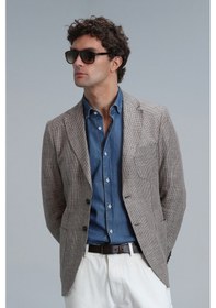 Resim Lufian Luta Spor Erkek Blazer Ceket Slim Fit Kahverengi Kahverengi 111140166100112 Kahverengi 