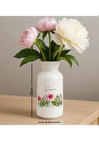 Resim Bk Gift Kişiye Özel Çiçek Tasarımlı Seramik Vazo-6, Ev Hediyesi, Ofis Hediyesi Kobitmeyencom35057 Bk Gift 