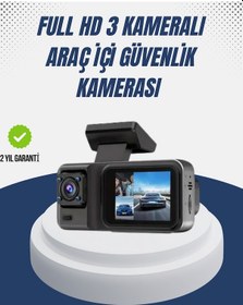 Resim Flzdgnkr 1080p Üç Kameralı Araç Kamerası Wi-fi Destekli Park Modu Ve G-sensörlü 