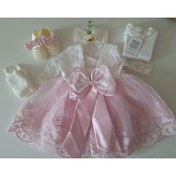 Resim biyan collection Kız Bebek Mevlüt Takımı Gelinlik Abiye Elbise Bebek Doğum Baby Shower Hediyesi 