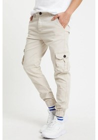 Resim Erkek Kargo Jogger Pantolon Rahat Kesim Lastikli Paça Taş 