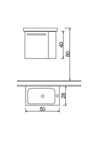 Resim Turkuaz Cerastyle Frame Mini Lavabo 50X28 Cm. Step Banyo Dolabı Çok Renkli 