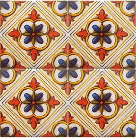 Resim KÜTAHYA ÇİNİ SANAYİ 10x10 Cm Çini Desenli Çini Seramik Karo 