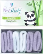 Resim Novibaby 3'lü Bambu Yenidoğan Bebek Çorabı I Purpy I 0-6 ay "Karışık Renkli" 