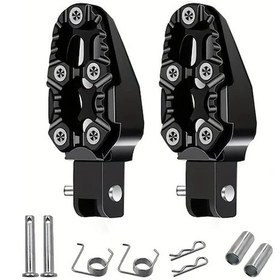 Resim Hightower Evrensel Off-road Motorcycle Elektrikli Araç Cnc Alüminyum Anti-kayak Pedal Aksesuarı Siyah 2li Set 