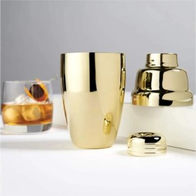 Resim Mojito Tokmağı Siyah 20.7 cm ve Gold Shaker 350 ml Metal Süzgeçli Koktely Tokmak Shaker Seti 