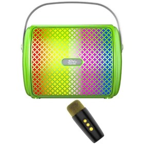 Resim LEERFEI Mini Kablosuz Mikrofonlu Bluetooth Hoparlör Multi-Medya Karaoke RGB LED Su Geçirmez Ses Bombası 