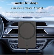 Resim Cloud011 Siyah 15w Hızlı Şarj Kablosuz Araç Telefon Şarj Cihazı Otomatik İndüksiyon Standı Usb Type-c Manyetik 