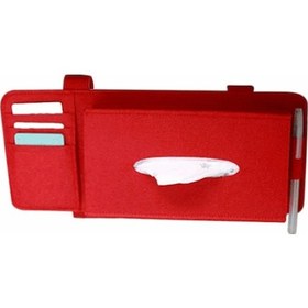 Resim Araç İçin Çok Amaçlı Yün Keçe Güneşlik Ve Peçetelik - Kırmızı 