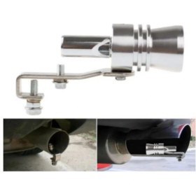 Resim Üniversal Egzoz Islık Aparatı Egzoz Ucu Turbo Sesi Large 29 mm Krom 