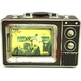 Resim Himarry Dekoratif Metal Televizyon Bavul Vintage Biblo Hediyelik 