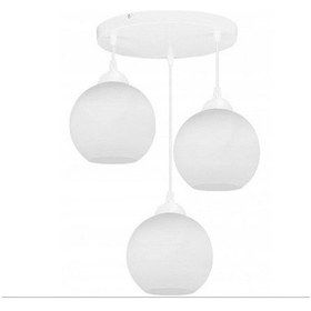 Resim Riolight Modern1,retro,vintage Opal Camlı 3xe27 Beyaz Metal Gövde Beyaz 