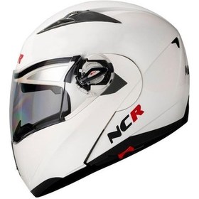Resim Ncr Çene Açılır Vizörlü Motosiklet Kaskı Beyaz 