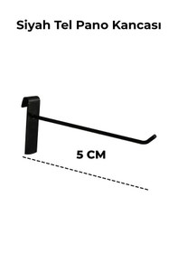 Resim 5 Cm - 10 Adet Siyah Tel Pano Kancası Raf Askısı Siyah 