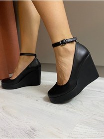 Resim Kesim Shoes Kadın Hakiki Deri Dolgu Topuk Ayakkabı 33-41 