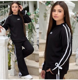 Resim Kurdele Detaylı Alo Fitilli 2 Li Eşofman Takımı - 6/16 Yaş - 31506 Siyah 