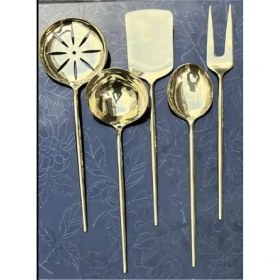 Resim Demir Çeyiz 5 Parça Elit Servis Takım Gold 18/10 Elit Servis Gold Takım 