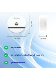 Resim Mulpex Duvara Monte Mini Jumbo Tuvalet Kağıdı Dispenseri Abs Gövde, Kilitli, Vidalı & Yapışkan Montaj Beyaz Beyaz 