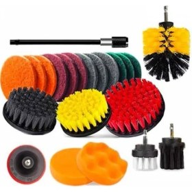 Resim Polhammobile Polham 22 Parça Koltuk, Duvar, Küvet Detaylı Temizlik Için Matkap Fırçaları,çok Amaçlı Temizlik Seti 