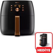 Resim Philips 9000Seri Airfryer XXL Smart Sensing Fritöz 7.3 L Kapasite Philips Türk Kahve Makinesi Hediye 