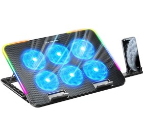 Resim Sones Ice Coorel A9r 6 Fanlı Ayarlanabilir Dizüstü Bilgisayar Standı Radyatörü Rgb Atmosfer Işığı İle 