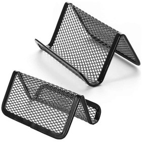 Resim Botao Metal Örgülü Kartvizitlik, Ofis Kartvizit Sergileme Düzenleyicisi İçin İsim Kartı Standı 3 Adet, Siyah 