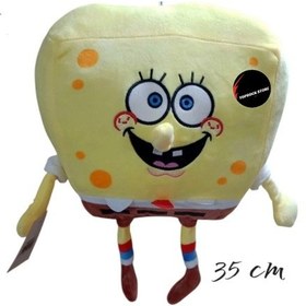Resim Sünger Bob Peluş Oyuncak Organik Kumaş 35 Cm Hediyelik Uyku Arkadaşı Sarı 