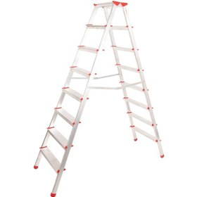 Resim Alüminyum Çift Çıkışlı 8 Basamaklı Merdiven 181 Cm Accm.06 