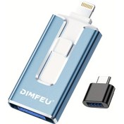 Resim Willowhaven iPhone Uyumlu Serisi İçin 32gb Mavi Tek Tıkla Yüksek Hızlı 4ü1 Usb Bellek Parola Korumalı 