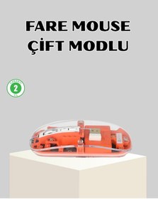 Resim Bluetooth 5.0 & 2.4ghz Kablosuz Fare 3 Cihaz Bağlantılı Hızlı Geçiş Usb Alıcılı Diğer 