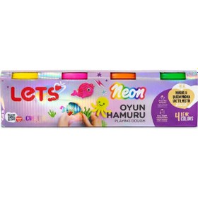 Resim Lets 4 Renk Neon Oyun Hamuru 440 G Çok Renkli 