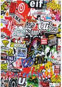 Resim A4 Sticker 023 Tek Paket Çoklu Sticker Siyah 