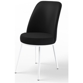 Resim Canisa Kor Serisi 70x114 Açılabilir Mutfak Masası Takımı Beyaz Masa 4 Siyah Sandalye Siyah 