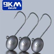 Resim 9KM 10 adet Premium Jig Başlı Balıkçılık Kancaları Kayalık ve Sazan için - Tuzlu Su ve Tatlısu Balıkçılığı için Keskin, Dayanıklı Kurşun Kanca ile Dikenli Tasarım, Kolay Hat Bağlantısı için Oval Şekilli Başlar, Levrek, Çipura ve Daha Fazlası İçin İdeal, Tatlısu Balıkçılık Kancaları | Oval Şekilli Jig Başlığı | Ağır Hizmet Yapısı, 9KM DWLIFE 