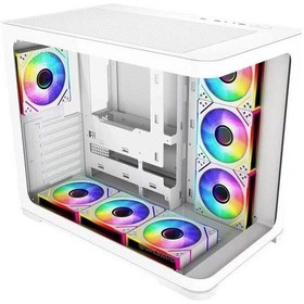 Resim Gamebooster 850w 80+ Bronze Gb-g2852w-850w 7-fanlı Gamıng Mıd-tower Pc Kasası Beyaz 